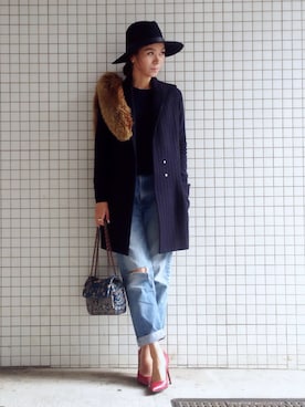 「JOHN LAWRENCE SULLIVAN（ジョンローレンスサリバン）のアイテム（その他アウター）」を使った、kumi511976さん（レディース・165cm）の冬コーディネート