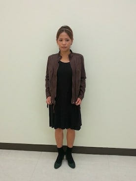 「AVIREX（アヴィレックス）のアイテム（チュニック）」を使った、Akaneさん（レディース・155cm）の秋コーディネート