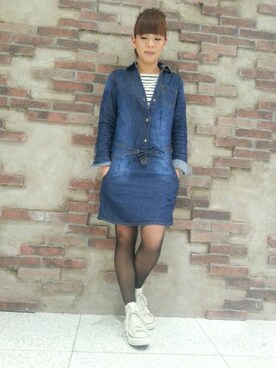 「TYPE BLUE（タイプブルー）のアイテム（ワンピース）」を使った、Akaneさん（レディース・155cm）の冬コーディネート