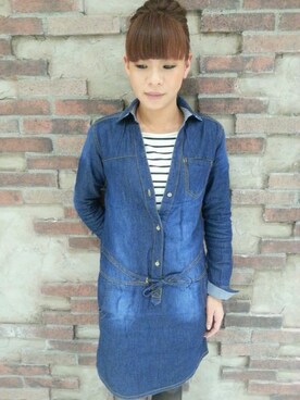 「TYPE BLUE（タイプブルー）のアイテム（ワンピース）」を使った、Akaneさん（レディース・155cm）の冬コーディネート