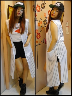 「korean」｜「アイテム（スタジャン）」を使った、Kiyora Chenさん（レディース・160cm）の秋コーディネート
