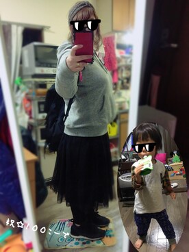 「CHAPTER WORLD PREMIUM（チャプターワールドプレミアム）のアイテム（シューズ）」を使った、Yumam♡haruさん（レディース・165cm）の冬コーディネート