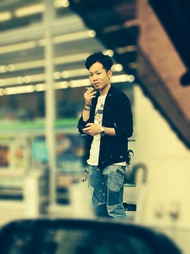 「STUDIOUS（ステュディオス）のアイテム（その他アウター）」を使った、Tatsuya_Sさん（メンズ・168cm）の夏コーディネート