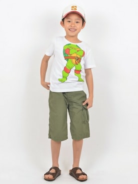 「アイテム（キャップ）」を使った、りっくんさん（キッズ・120cm）の春コーディネート