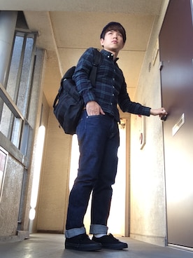 「ブラックウォッチ」｜「アイテム（その他）」を使った、ほしもとさん（メンズ・167cm）の秋コーディネート