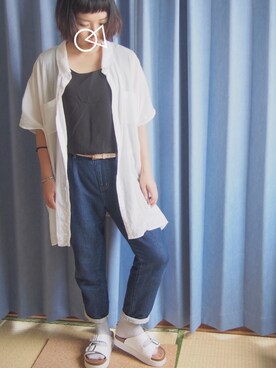 「SPINNS（スピンズ）のアイテム（トップス、ブラック系）」を使った、なちゅみゃいくさん（レディース・148cm）の秋コーディネート