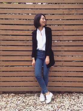 「NET（ネット）のアイテム（フォーマルスーツ/小物）」を使った、OWLChangさん（レディース・160cm）の夏コーディネート