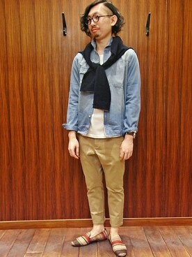 「SHIPS JET BLUE（シップスジェットブルー）のアイテム（その他シューズ）」を使った、佐藤さん（メンズ・172cm）の春コーディネート