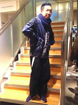 「SHIPS JET BLUE（シップスジェットブルー）のアイテム（ブルゾン）」を使った、佐藤さん（メンズ・172cm）の冬コーディネート