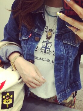 「CASIO（カシオ）のアイテム（アナログ腕時計、ゴールド系）」を使った、ayukaさん（レディース・155cm）の春コーディネート