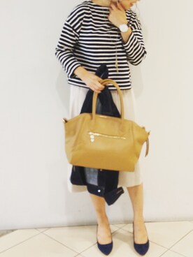 「le.coeur blanc（ルクールブラン）のアイテム（Tシャツ/カットソー、その他）」を使った、ayukaさん（レディース・155cm）の春コーディネート