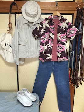 「IOLANI（イオラニ）のアイテム」を使った、Koji Shoさん（メンズ・165cm）の春コーディネート