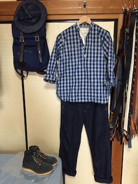「DULUTH PACK（ダルースパック）のアイテム」を使った、Koji Shoさん（メンズ・165cm）の春コーディネート