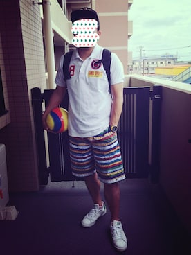 「サッカー」｜「アイテム（アナログ腕時計）」を使った、ひろふくさん（メンズ・170cm）の夏コーディネート