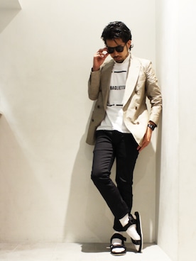 「junhashimoto（ジュンハシモト）のアイテム」を使った、DaisukeAkiyamaさん（メンズ・170cm）の夏コーディネート