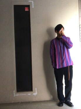 「アイテム（バングル/リストバンド）」を使った、坂口@らんぼーさん（メンズ・172cm・20代）の冬コーディネート