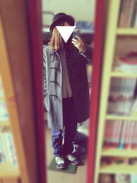 「ロング丈ダッフル」｜「アイテム（帽子）」を使った、aosukeさん（レディース・151cm）の冬コーディネート
