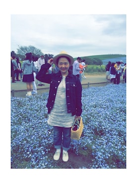 「IDEE（イデー）のアイテム（帽子）」を使った、yukaさん（レディース・151cm）の春コーディネート