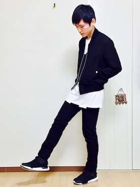 「JOHN LAWRENCE SULLIVAN（ジョンローレンスサリバン）のアイテム（ブルゾン）」を使った、Tatsuさん（メンズ・173cm）の春コーディネート