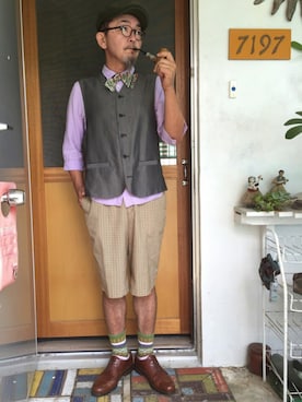 「Jungle Storm（ジャングルストーム）のアイテム（パンツ）」を使った、mac0cciさん（メンズ・169cm）の夏コーディネート