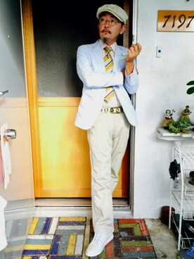 「Chapeau（シャポー）のアイテム」を使った、mac0cciさん（メンズ・169cm）の夏コーディネート