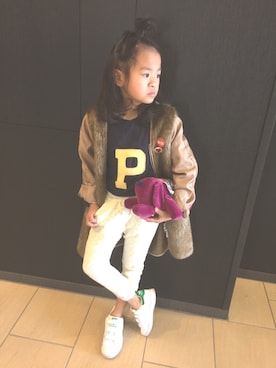 「stansmith」｜「アイテム（ジャケット/アウター）」を使った、N@LL YUZUさん（キッズ・120cm）の春コーディネート