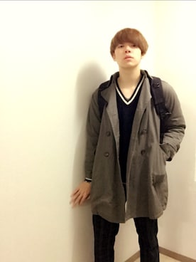 「w closet（ダブルクローゼット）のアイテム（ジャケット/アウター）」を使った、Sunaoさん（メンズ・174cm）の冬コーディネート