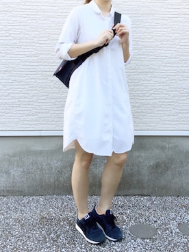 「アイテム（メッセンジャーバッグ、ブルー系）」を使った、ayanoさん（レディース・160cm）の夏コーディネート