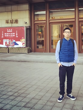 「Saturdays NYC（サタデーズ ニューヨークシティ ）のアイテム（ダウンベスト）」を使った、Dyeさん（メンズ・170cm）の冬コーディネート