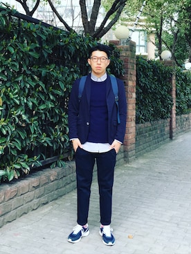 「417 EDIFICE（フォーワンセブンエディフィス）のアイテム（チノパンツ）」を使った、Dyeさん（メンズ・170cm）の春コーディネート