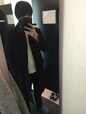 「COMME CA DU MODE（コムサデモード）のアイテム（ダウンジャケット/コート）」を使った、松藤 いっくんさん（メンズ・187cm）の冬コーディネート