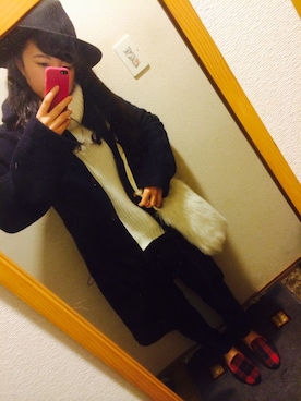「ノーアクセサリー」｜Hina Muranoさん（レディース・156cm）の冬コーディネート