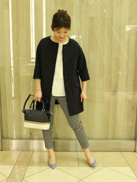 「デザイントップス」｜「アイテム（その他アウター）」を使った、mikiさん（レディース・163cm）の春コーディネート