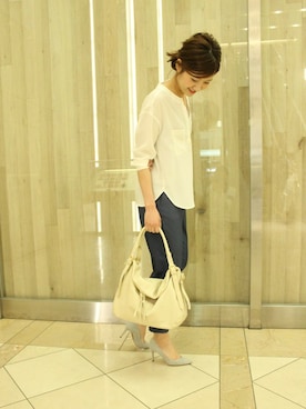 「Noble（ノーブル）のアイテム（トートバッグ）」を使った、mikiさん（レディース・163cm）の春コーディネート