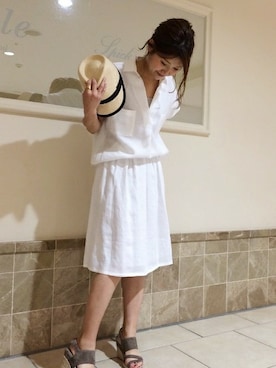 「Noble（ノーブル）のアイテム（サンダル）」を使った、mikiさん（レディース・163cm）の夏コーディネート
