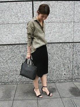 「Noble（ノーブル）のアイテム（トートバッグ）」を使った、mikiさん（レディース・163cm）の春コーディネート