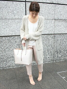 「Noble（ノーブル）のアイテム（トートバッグ）」を使った、mikiさん（レディース・163cm）の春コーディネート