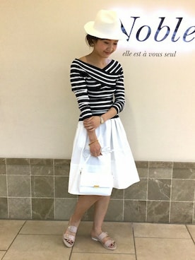 「Noble（ノーブル）の【SENSI STUDIO】 クラシックパナマ◆（ハット）」を使った、mikiさん（レディース・163cm）の春コーディネート