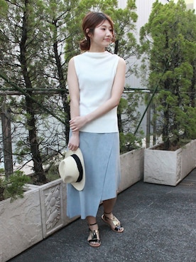 「Noble（ノーブル）の【SENSI STUDIO】 クラシックパナマ◆（ハット）」を使った、mikiさん（レディース・163cm）の春コーディネート