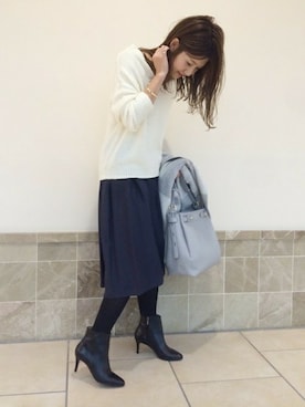 「Noble（ノーブル）のアイテム（ストール/ショール）」を使った、mikiさん（レディース・163cm）の秋コーディネート