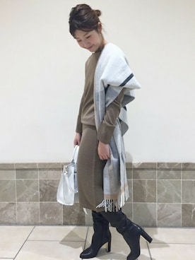 「Noble（ノーブル）のアイテム（ブーツ）」を使った、mikiさん（レディース・163cm）の秋コーディネート