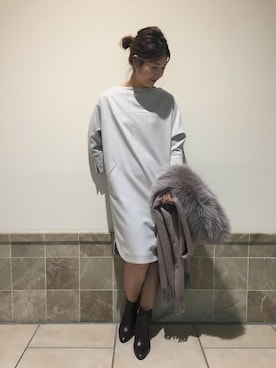 「Noble（ノーブル）のアイテム（ワンピース）」を使った、mikiさん（レディース・163cm）の冬コーディネート
