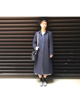 「古着女子」｜「アイテム（チェスターコート）」を使った、さゆ子。さん（レディース・162cm）の秋コーディネート