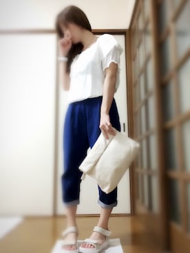 「FLASH REPORT（フラッシュリポート）のアイテム（バッグ）」を使った、hachiさん（レディース・147cm）の夏コーディネート