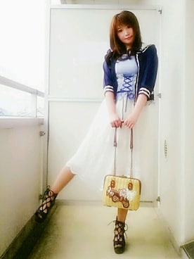 「axes femme（アクシーズファム）のアイテム（ブルゾン）」を使った、chii[気まぐれ出没中]さん（レディース・153cm）の夏コーディネート