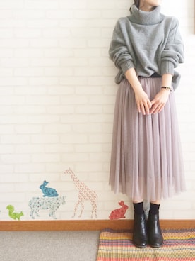 「COCOON（コクーン）のアイテム」を使った、kinacoさん（レディース・156cm）の秋コーディネート