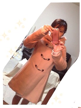 「アイテム（ダッフルコート、オレンジ系）」を使った、さち(=^ェ^=)さん（レディース・153cm）の冬コーディネート