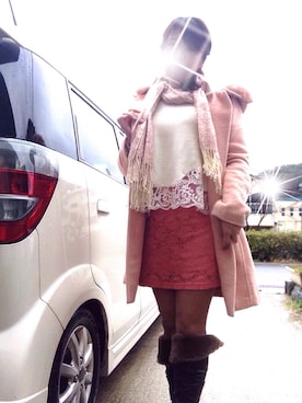 「アイテム（ダッフルコート、オレンジ系）」を使った、さち(=^ェ^=)さん（レディース・153cm）の春コーディネート