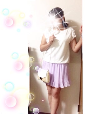 「JUSGLITTY（ジャスグリッティー）のアイテム（バッグ）」を使った、さち(=^ェ^=)さん（レディース・153cm）の夏コーディネート
