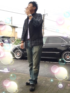 「JOSEPH ABBOUD（ジョセフアブード）のアイテム（トップス）」を使った、さち(=^ェ^=)さん（メンズ・178cm）の秋コーディネート